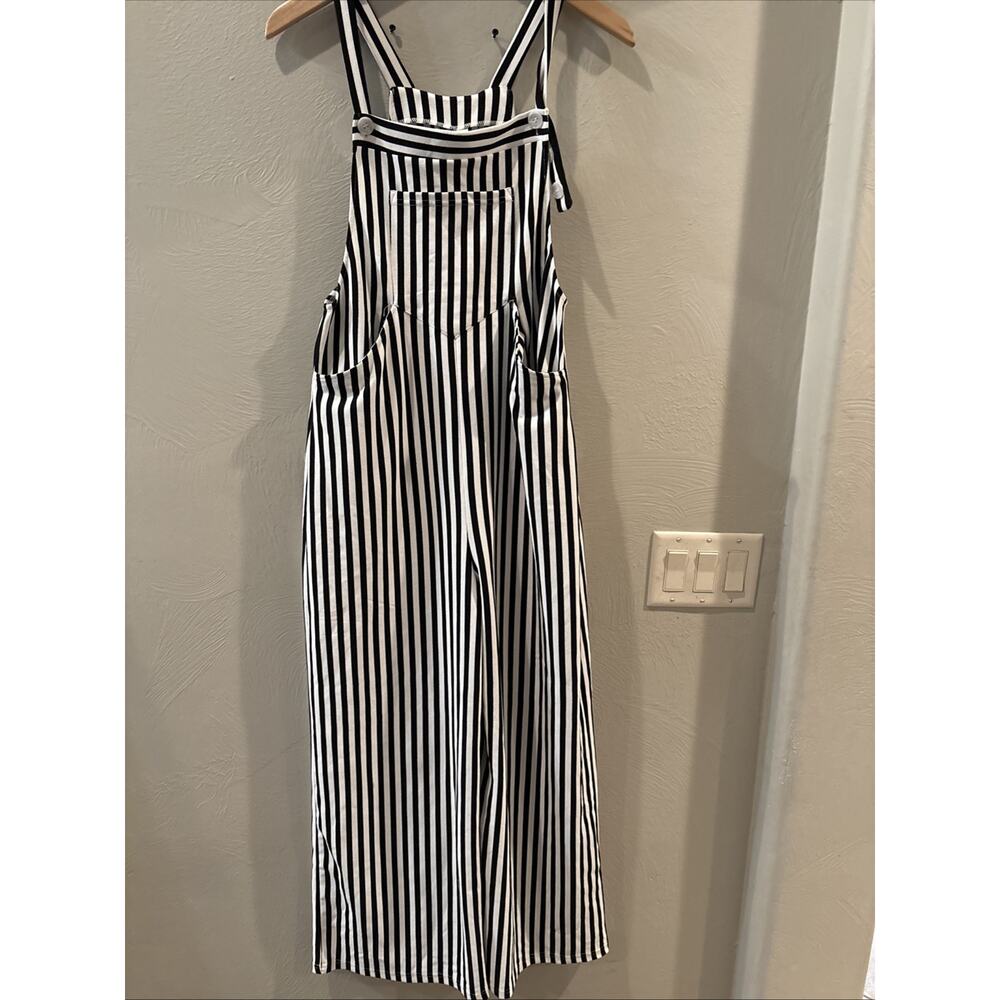 Halara Overalls Adjustable Strap Button Black Str… - image 2